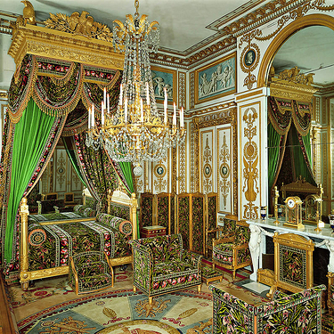 Postcard Napoleon, large bedroom of the emperor