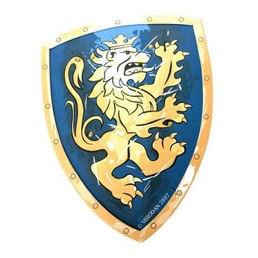 Bouclier Chevalier Lion Dore, Bleu