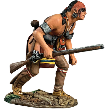 Figurine Native American Warrior Advancing Crouched Down