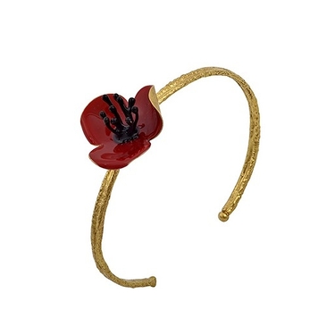 Bracelet Jonc Coquelicot Rouge