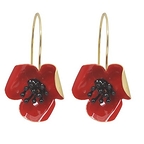 Red poppy earring